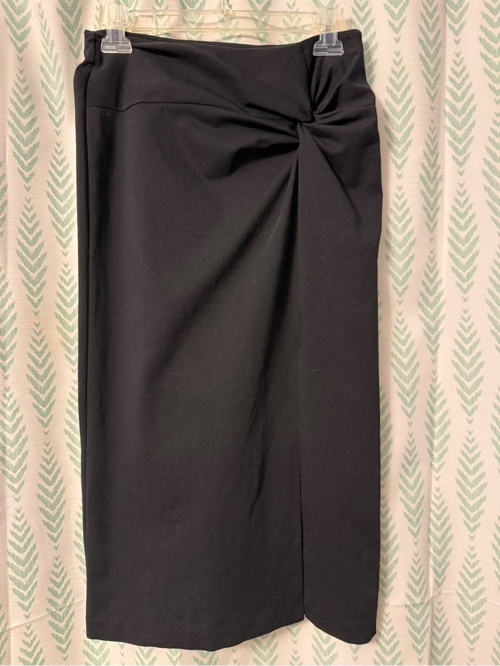 Boden Black Twist-Waist Midi Skirt